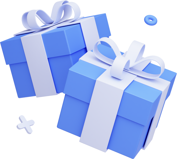 3D Blue Gift Boxes